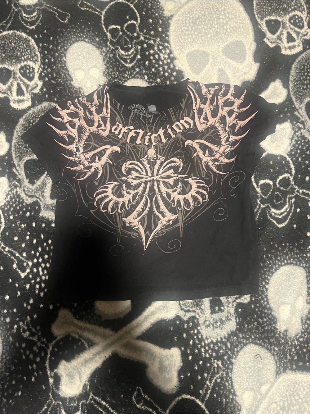 Affliction crop baby tee